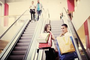 happy young couple in shopping photo