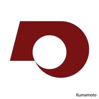 Coat of Arms of Kumamoto is a Japan prefecture. Vector emblem