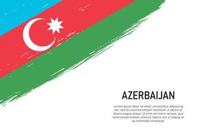 fondo de trazo de pincel de estilo grunge con bandera de azerbaiyán vector