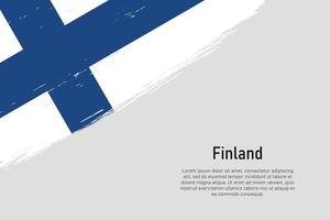 Fondo de trazo de pincel de estilo grunge con bandera de finlandia vector