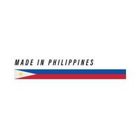 Made in Philippines, badge or label with flag isolated vector