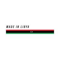 Made in Libya, badge or label with flag isolated vector
