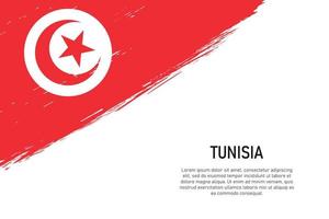 Grunge styled brush stroke background with flag of Tunisia vector