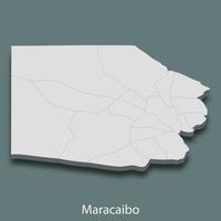 3d isometric map of Maracaibo is a city of Venezuela vector