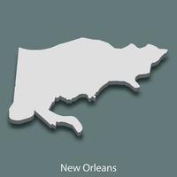 3d isometric map of New Orleans is a city of United States vector
