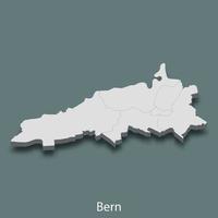 3d isometric map of Bern is a city of Switzerland vector