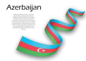 Waving ribbon or banner with flag of Azerbaijan vector