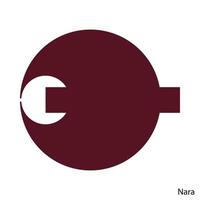 Coat of Arms of Nara is a Japan prefecture. Vector emblem