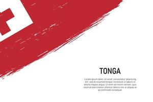 Grunge styled brush stroke background with flag of Tonga vector