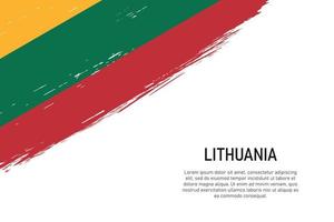 Grunge styled brush stroke background with flag of Lithuania vector