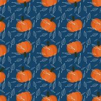 Seamless pattern of pumpkins and leaves. Decorative patterns for children's clothing or printed on fabrics. Wrapping paper. vector