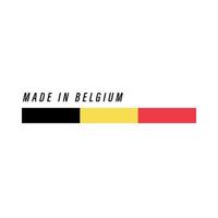 Made in Belgium, badge or label with flag isolated vector