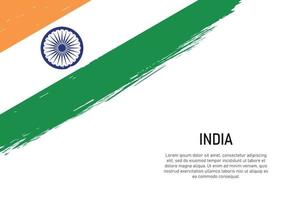 Grunge styled brush stroke background with flag of India vector