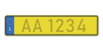 Car number plate. Vehicle registration license of Luxembourg vector