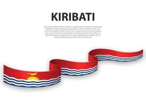 Waving ribbon or banner with flag of Kiribati vector