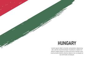 Grunge styled brush stroke background with flag of Hungary vector