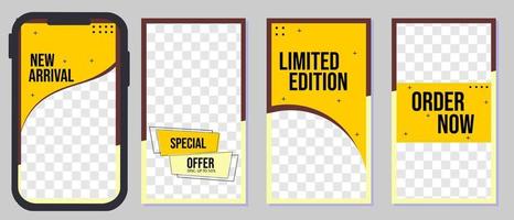 new product ad template for social media stories. editable design. yellow background vector