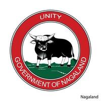 Coat of Arms of Nagaland is a Indian region. Vector emblem