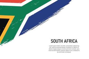 Grunge styled brush stroke background with flag of South Africa vector