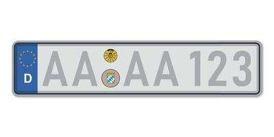 Car number plate. Vehicle registration license of Germany vector