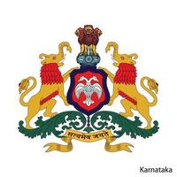 escudo de armas de karnataka es una región india. emblema vectorial vector