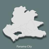 3d isometric map of Panama City is a city of Panama vector