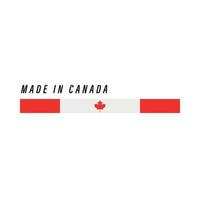 Made in Canada, badge or label with flag isolated vector