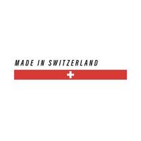 Made in Switzerland, badge or label with flag isolated vector