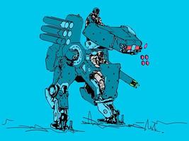 Robot technology art Battle robot vector.eps vector