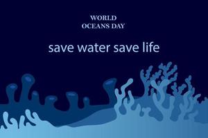 vida submarina estilo papel día mundial del océano vector