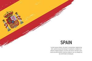 Grunge styled brush stroke background with flag of Spain vector