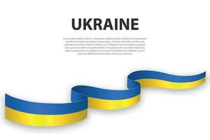 Waving ribbon or banner with flag of Ukraine vector