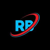 diseño del logotipo de la letra rb rb. letra inicial rb círculo vinculado mayúsculas monograma logo rojo y azul. logotipo de rb, diseño de rb. rb, rb vector