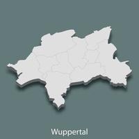 El mapa isométrico 3d de wuppertal es una ciudad de alemania vector