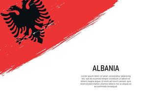 Fondo de trazo de pincel de estilo grunge con bandera de albania vector