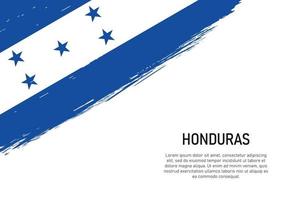 Fondo de trazo de pincel de estilo grunge con bandera de honduras vector