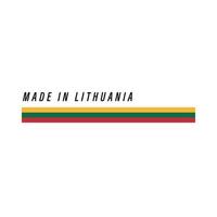 Made in Lithuania, badge or label with flag isolated vector