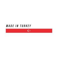 Made in Turkey, badge or label with flag isolated vector