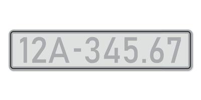 Car number plate. Vehicle registration license of Vietnam. vector