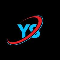 YS Y S letter logo design. Initial letter YS linked circle uppercase monogram logo red and blue. YS logo, Y S design. ys, y s vector