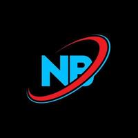 diseño del logotipo de la letra nb nb. letra inicial nb círculo vinculado en mayúsculas logo monograma rojo y azul. logotipo de nb, diseño de nb. nota, nota vector