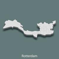 3d isometric map of Rotterdam is a city of Netherlands vector