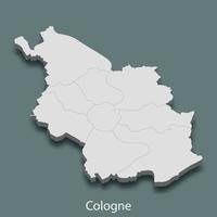 3d isometric map of Cologne is a city of Germany vector