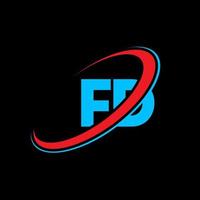 FD logo. FD design. Blue and red FD letter. FD letter logo design. Initial letter FD linked circle uppercase monogram logo. vector