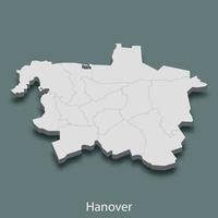 3d isometric map of Hanover is a city of Germany vector