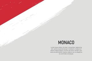 Grunge styled brush stroke background with flag of Monaco vector