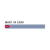 Made in Cuba, badge or label with flag isolated vector