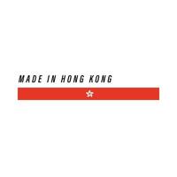 Made in Hong Kong, badge or label with flag isolated vector