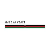 Made in Kenya, badge or label with flag isolated vector