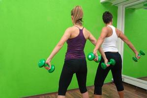 fitness training with dumbbell photo